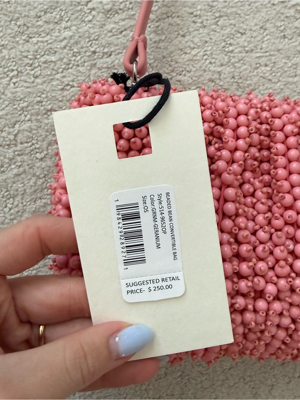 STAUD Beaded Bean Bag Geranium - Picture 2 of 5
